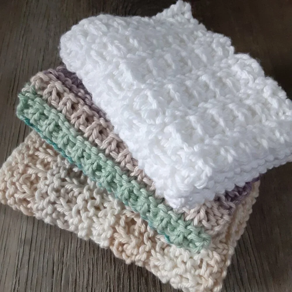 Set of 3 Handknit Washcloths